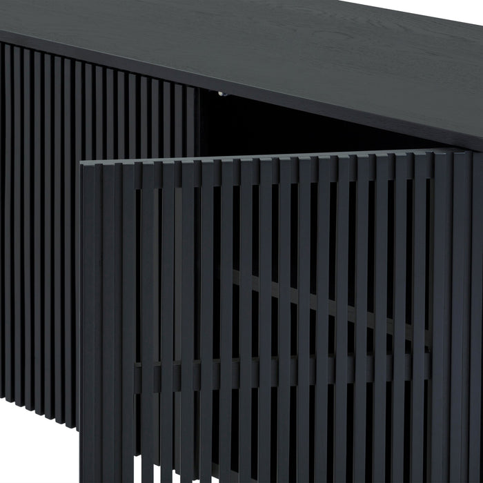 Pasadena 4 Door Wood Buffet Cabinet with Black Oak Finish