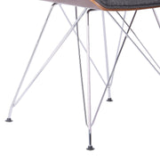 Pandora Chair in Chrome finish with Walnut wood and Charcoal Fabric - Furniture City (CA)l