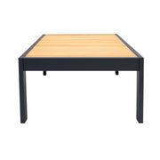 Palau Outdoor Coffee Table in Dark Gray with Natural Teak Wood Top - Furniture City (CA)l