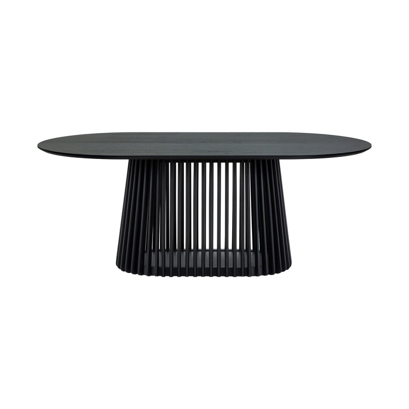 Pasadena 79" Wood Oval Dining Table in Black Oak Finish - Furniture City (CA)l