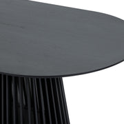 Pasadena 79" Wood Oval Dining Table in Black Oak Finish - Furniture City (CA)l