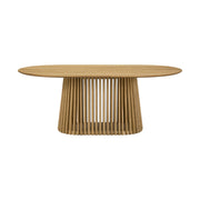 Pasadena 79" Wood Oval Dining Table in Natural Oak Finish - Furniture City (CA)l