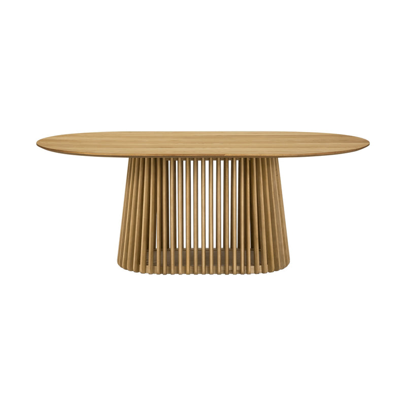 Pasadena 79" Wood Oval Dining Table in Natural Oak Finish - Furniture City (CA)l