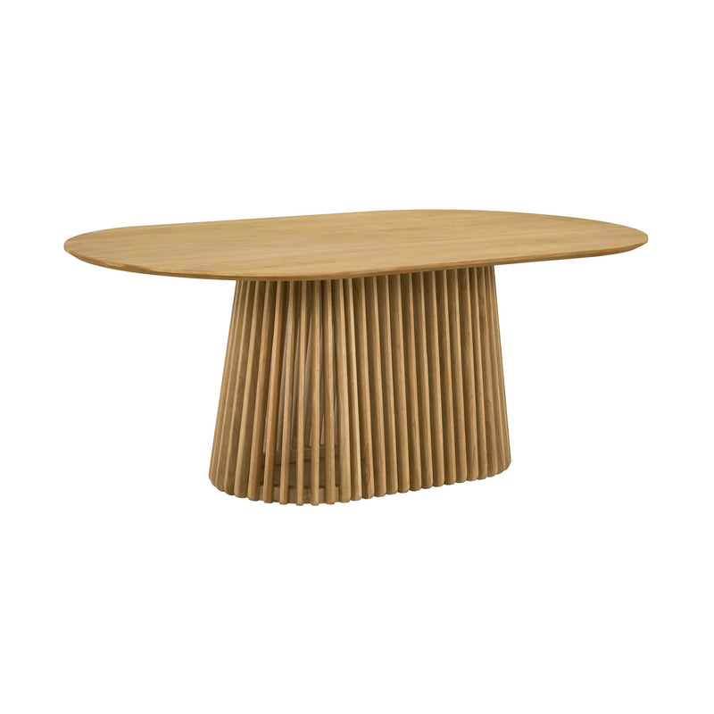 Pasadena 79" Wood Oval Dining Table in Natural Oak Finish - Furniture City (CA)l