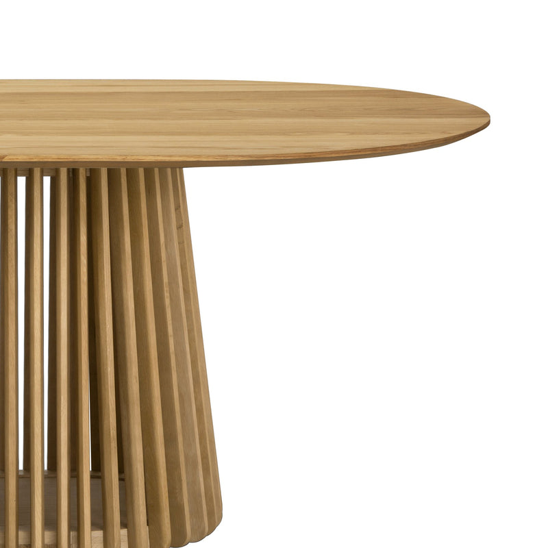 Pasadena 79" Wood Oval Dining Table in Natural Oak Finish - Furniture City (CA)l