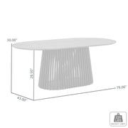 Pasadena 79" Wood Oval Dining Table in Natural Oak Finish - Furniture City (CA)l