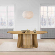 Pasadena 79" Wood Oval Dining Table in Natural Oak Finish - Furniture City (CA)l