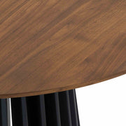 Pasadena 79" Wood Oval Dining Table with Walnut Finish and Black Base - Furniture City (CA)l