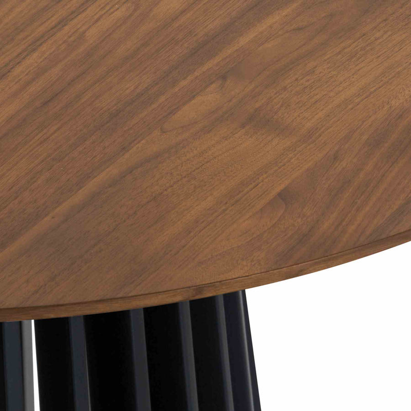 Pasadena 79" Wood Oval Dining Table with Walnut Finish and Black Base - Furniture City (CA)l