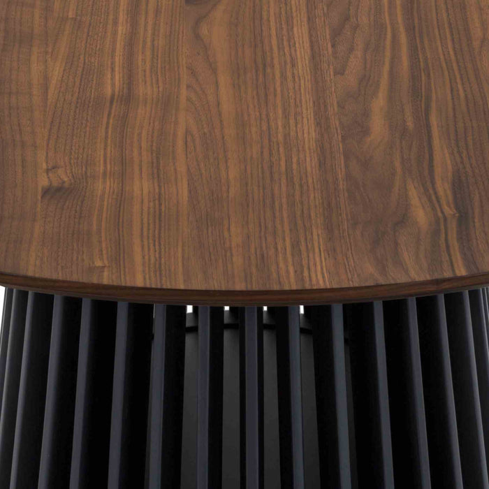 Pasadena 79" Wood Oval Dining Table with Walnut Finish and Black Base