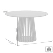 Pasadena 47" Wood Round Dining Table in Natural Oak Finish - Furniture City (CA)l