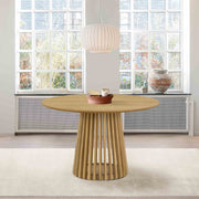Pasadena 47" Wood Round Dining Table in Natural Oak Finish - Furniture City (CA)l