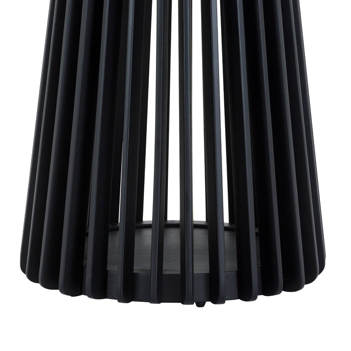 Pasadena 47" Wood Round Dining Table with Walnut Finish and Black Base