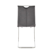 Pacific Dining Room Accent Chair in Gray Fabric and Brushed Stainless Steel Finish - Set of 2 - Furniture City (CA)l