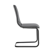 Pacific Dining Room Chair in Gray Faux Leather and Black Finish - Set of 2 - Furniture City (CA)l