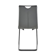 Pacific Dining Room Chair in Gray Faux Leather and Black Finish - Set of 2 - Furniture City (CA)l