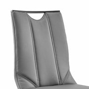 Pacific Dining Room Chair in Gray Faux Leather and Black Finish - Set of 2 - Furniture City (CA)l