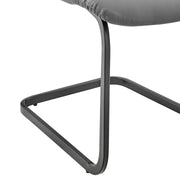 Pacific Dining Room Chair in Gray Faux Leather and Black Finish - Set of 2 - Furniture City (CA)l