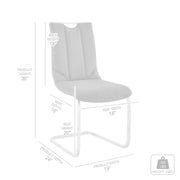 Pacific Dining Room Chair in Gray Faux Leather and Black Finish - Set of 2 - Furniture City (CA)l