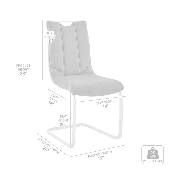 Pacific Dining Room Chair in Gray Faux Leather and Black Finish - Set of 2