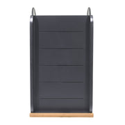 Portals Outdoor Accent Cart in Black Finish and Natural Teak Wood Accent - Furniture City (CA)l