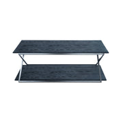 Westlake 3-Tier Black Console Table with Brushed Stainless Steel Frame - Furniture City (CA)l