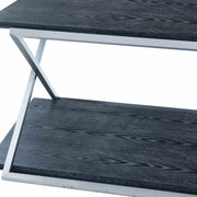 Westlake Black Veneer Coffee Table with Brushed Stainless Steel Frame - Furniture City (CA)l