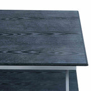 Westlake Black Veneer Coffee Table with Brushed Stainless Steel Frame - Furniture City (CA)l