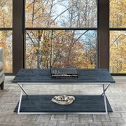 Westlake Black Veneer Coffee Table with Brushed Stainless Steel Frame - Furniture City (CA)l