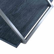 Westlake Black Veneer End Table with Brushed Stainless Steel Frame - Furniture City (CA)l