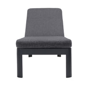 Portals Outdoor Chaise Lounge Chair in Black Finish and Gray Cushions - Furniture City (CA)l