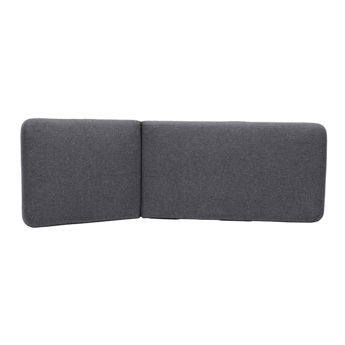 Portals Outdoor Chaise Lounge Chair in Black Finish and Gray Cushions