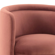Peony Blush Fabric Upholstered Sofa Accent Chair with Brushed Gold Legs - Furniture City (CA)l