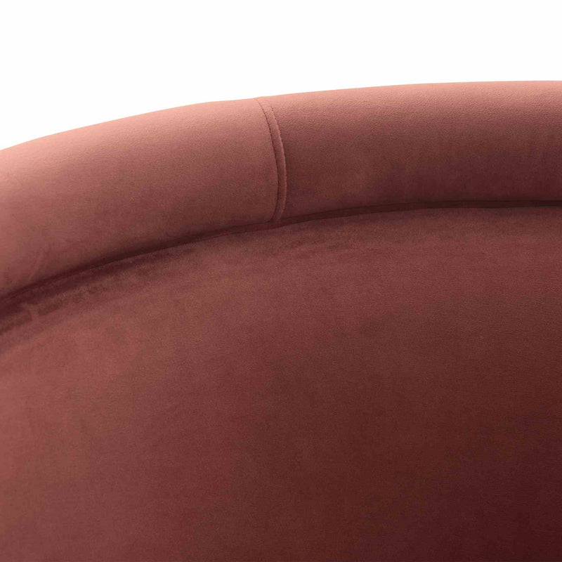 Peony Blush Fabric Upholstered Sofa Accent Chair with Brushed Gold Legs - Furniture City (CA)l