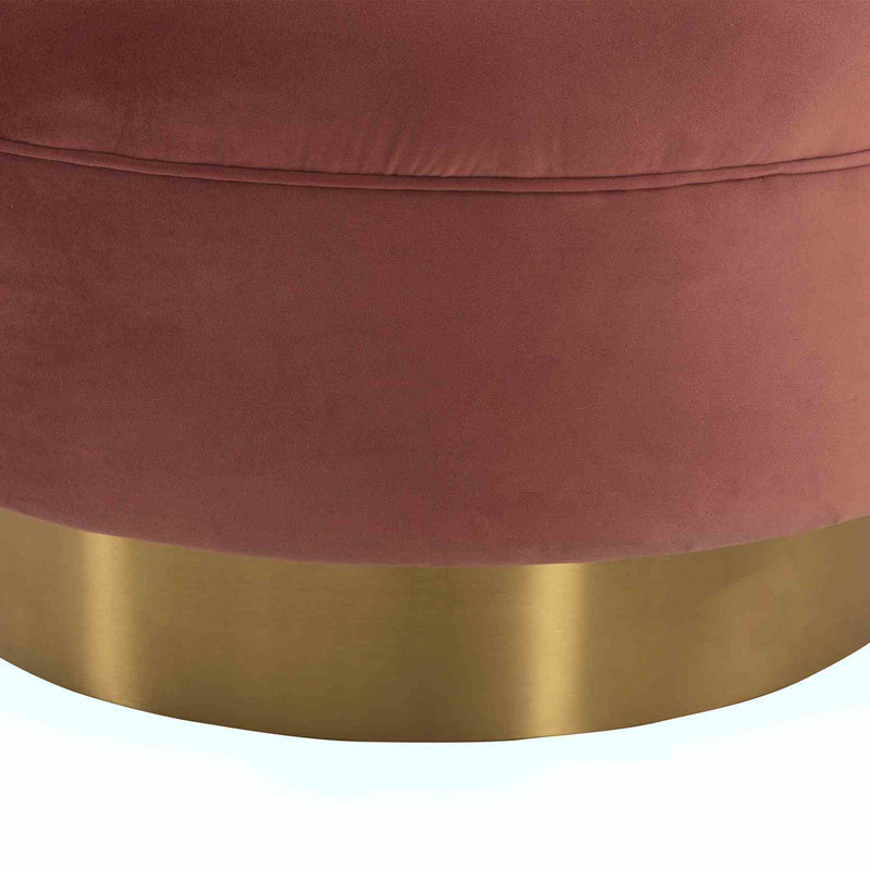 Peony Blush Fabric Upholstered Sofa Accent Chair with Brushed Gold Legs - Furniture City (CA)l