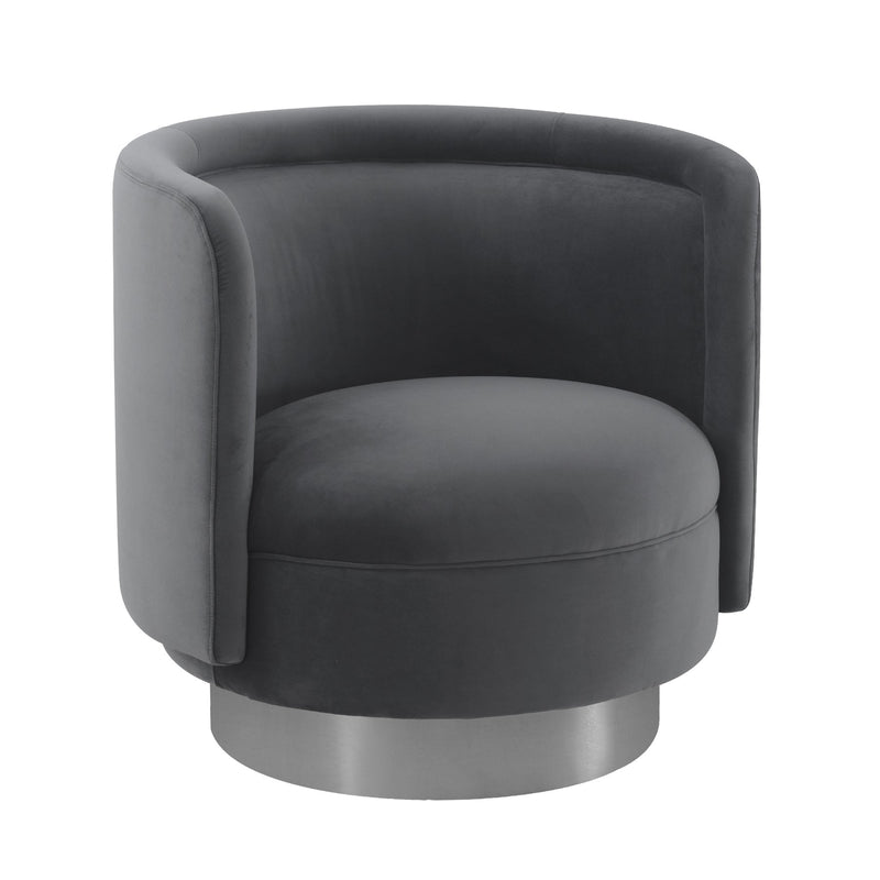 Peony Gray Fabric Upholstered Sofa Accent Chair with Brushed Gold Legs - Furniture City (CA)l