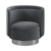 Peony Gray Fabric Upholstered Sofa Accent Chair with Brushed Gold Legs - Furniture City (CA)l
