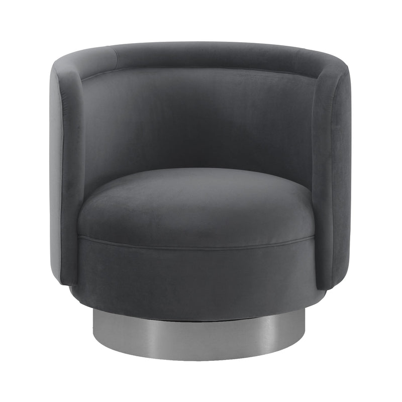 Peony Gray Fabric Upholstered Sofa Accent Chair with Brushed Gold Legs - Furniture City (CA)l