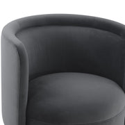 Peony Gray Fabric Upholstered Sofa Accent Chair with Brushed Gold Legs - Furniture City (CA)l