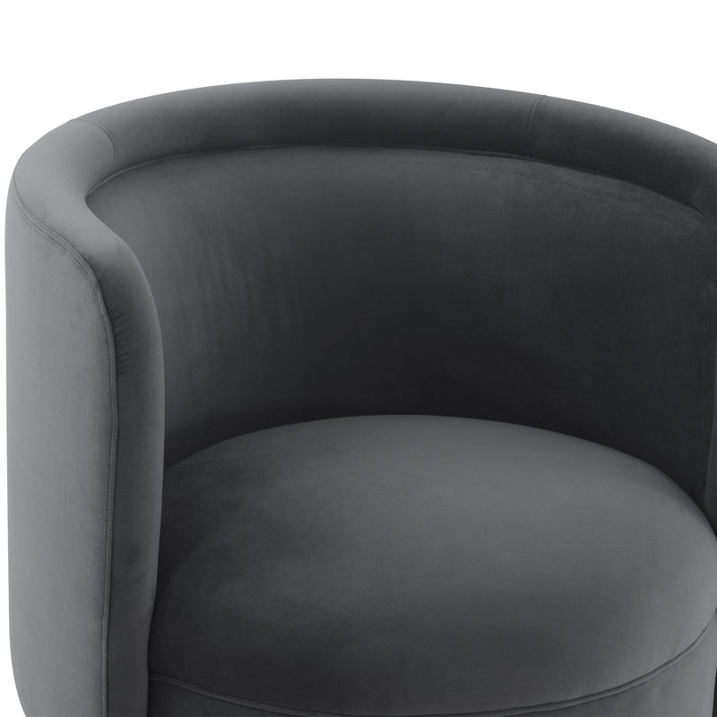 Peony Gray Fabric Upholstered Sofa Accent Chair with Brushed Gold Legs - Furniture City (CA)l