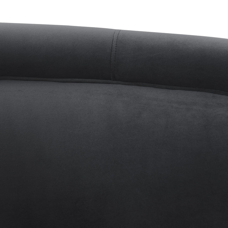 Peony Gray Fabric Upholstered Sofa Accent Chair with Brushed Gold Legs - Furniture City (CA)l