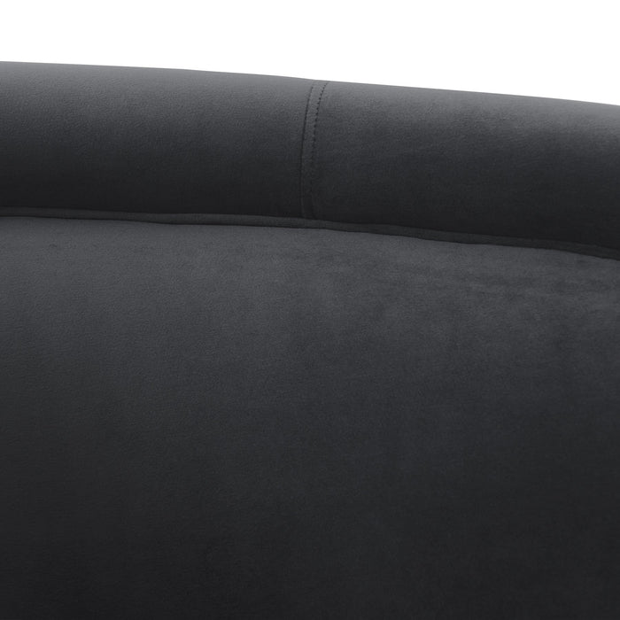 Peony Gray Fabric Upholstered Sofa Accent Chair with Brushed Gold Legs