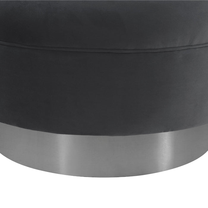 Peony Gray Fabric Upholstered Sofa Accent Chair with Brushed Gold Legs