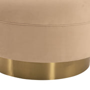 Peony Natural Fabric Upholstered Sofa Accent Chair with Brushed Gold Legs - Furniture City (CA)l