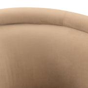Peony Natural Fabric Upholstered Sofa Accent Chair with Brushed Gold Legs - Furniture City (CA)l