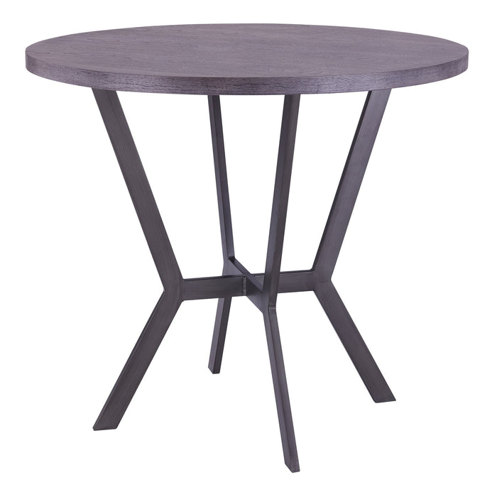 Pike Contemporary Bar Table in Mineral Finish and Gray Walnut Top