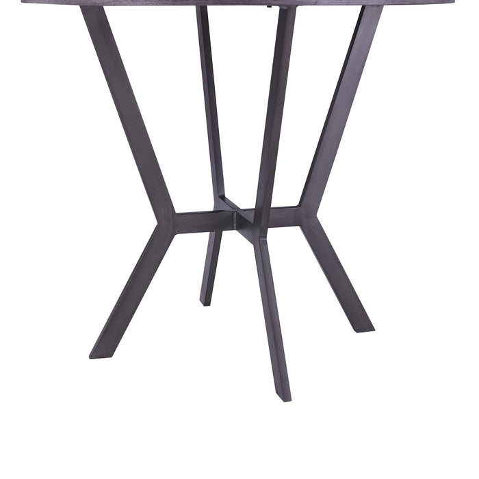 Pike Contemporary Bar Table in Mineral Finish and Gray Walnut Top