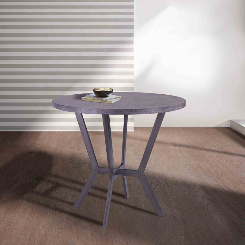 Pike Contemporary Bar Table in Mineral Finish and Gray Walnut Top - Furniture City (CA)l