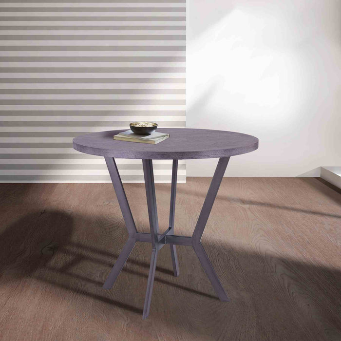 Pike Contemporary Bar Table in Mineral Finish and Gray Walnut Top