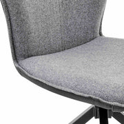 Petrie Dining Room Accent Chair in Gray Fabric and Faux Leather with Black Finish - Set of 2 - Furniture City (CA)l